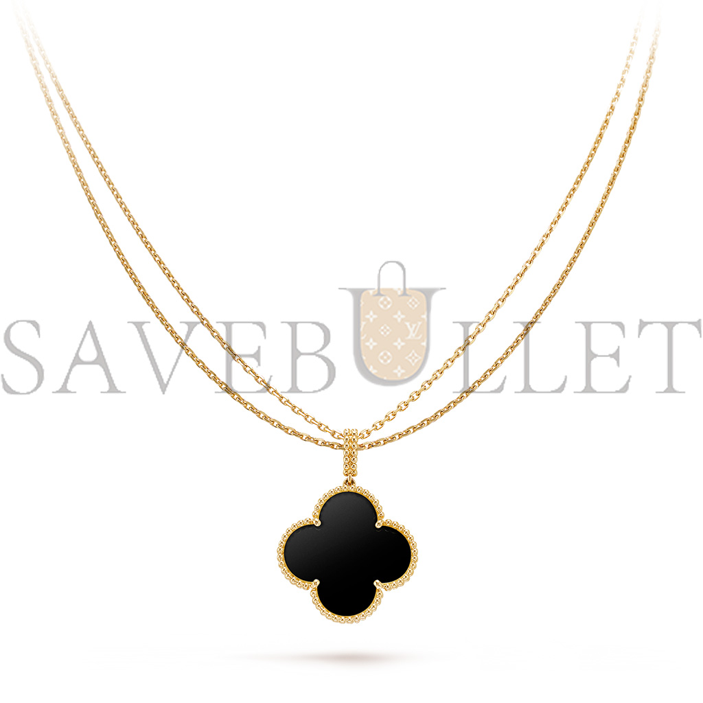 VAN CLEEF ARPELS MAGIC ALHAMBRA LONG NECKLACE, 1 MOTIF - YELLOW GOLD, ONYX  VCARO49M00